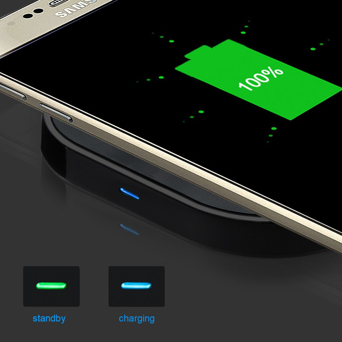 Qi-Certified Wireless Charging Pad for iPhone 5W/10W iPhone Wireless Charging Pad Stand