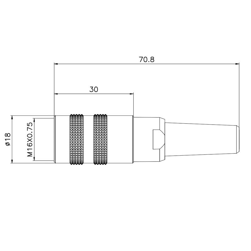 IP67 M16 8 Pin Connector PA66 Straight Male Female Connector For Military