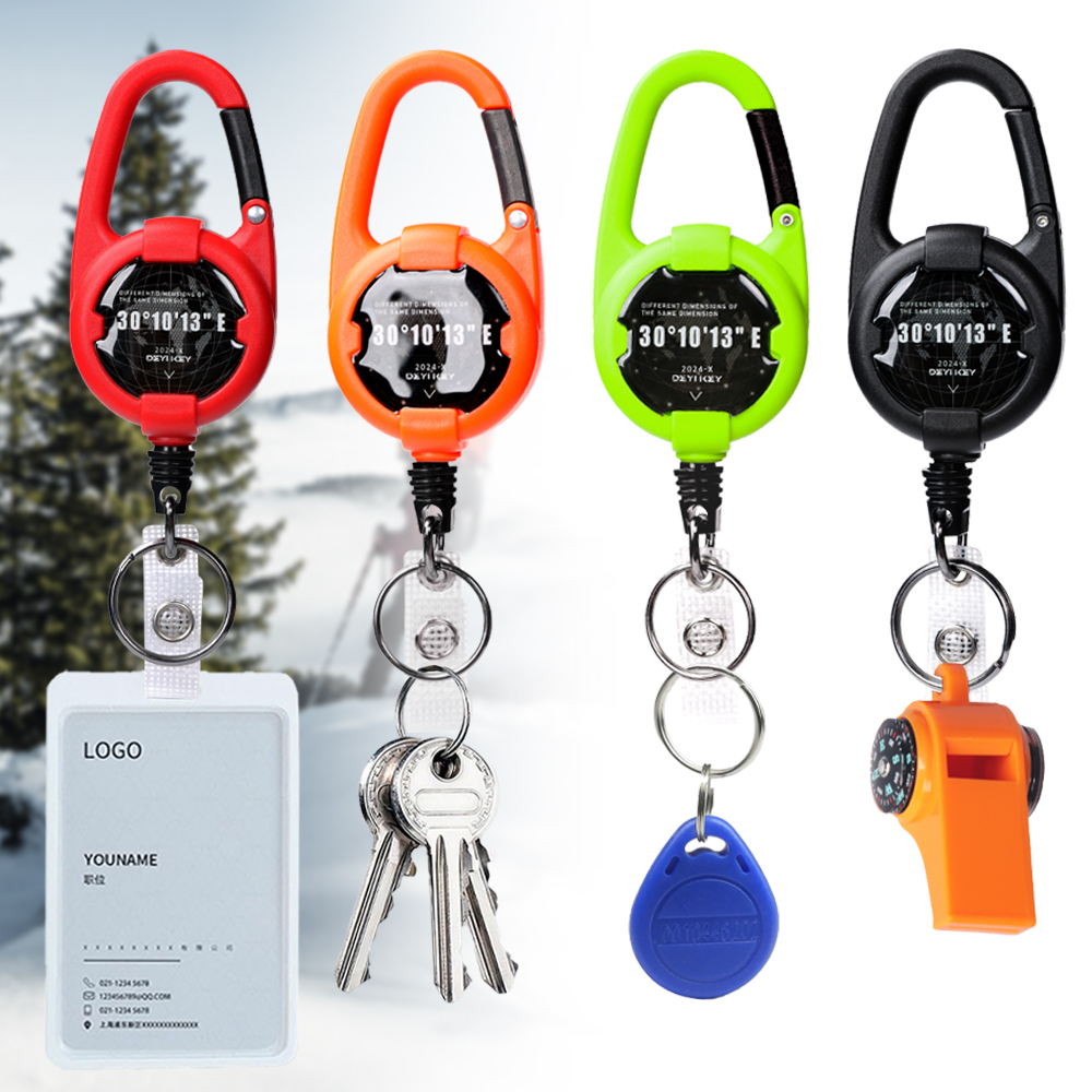 Deyi Badge Reel Retractable Keychain Clip Id Holder Upgraded Stainless Steel Cord Suitable for Men And Wome D Hook