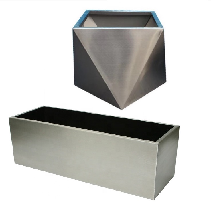 Powder Coated Galvanized Iron Matte Planter Flower Pot