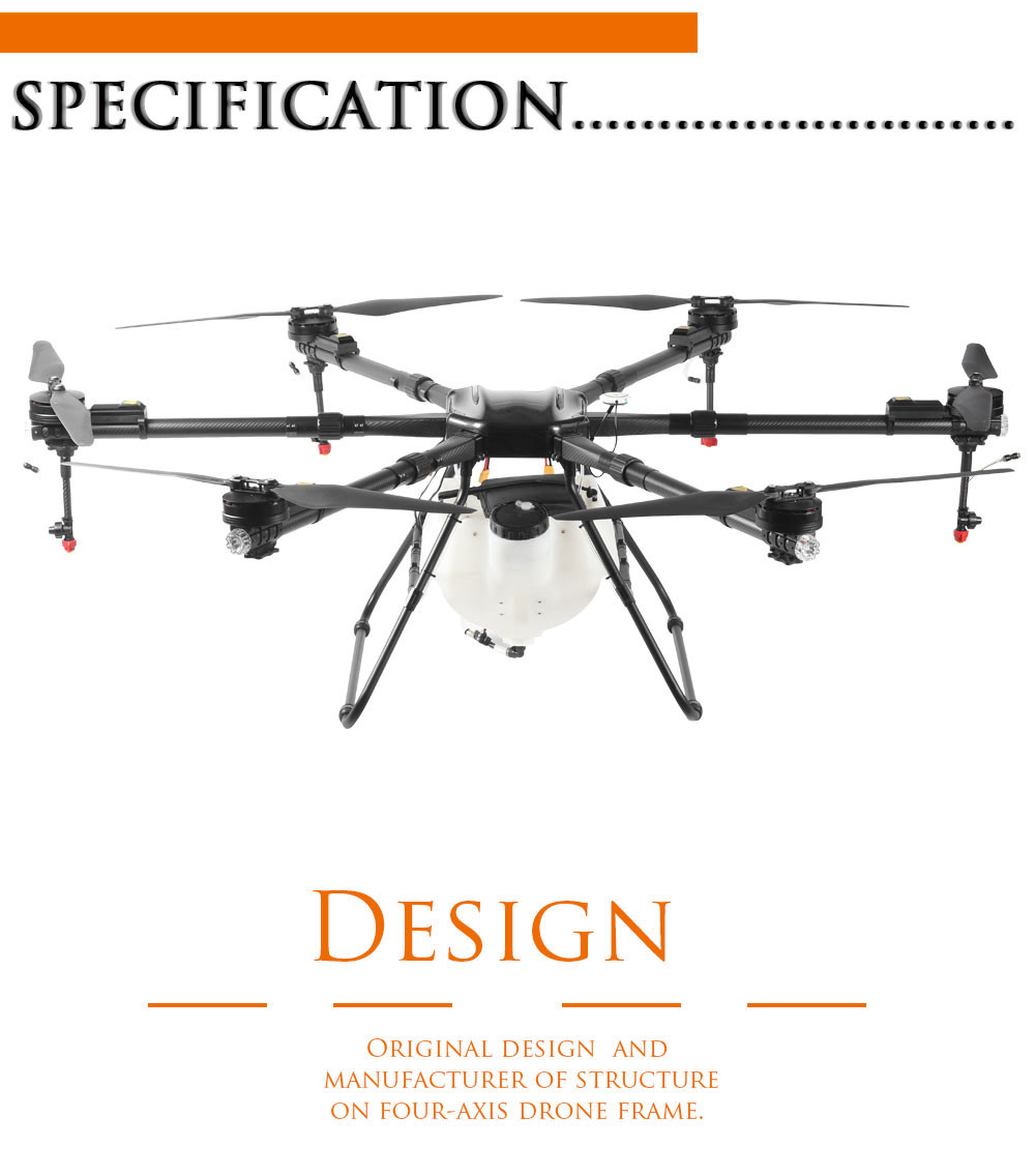 HXGX622 6 Rotor Propeller Farmland Agri Drone Load 20KG 20L Pesticide Capacity HXGX622