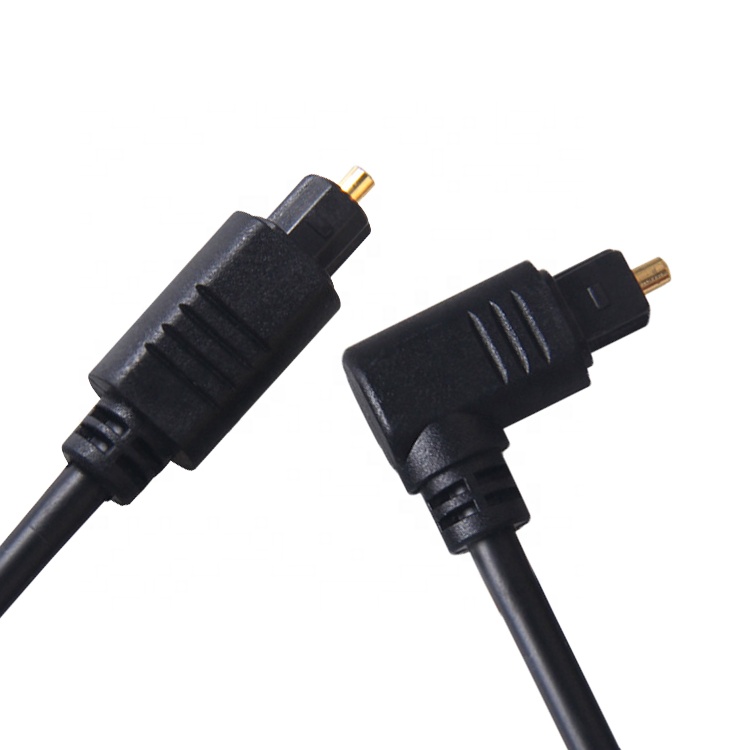 High Quality 90 Degree Angle 24K Gold SPDIF Digital Optical Audio Toslink Cable for PS4 TV