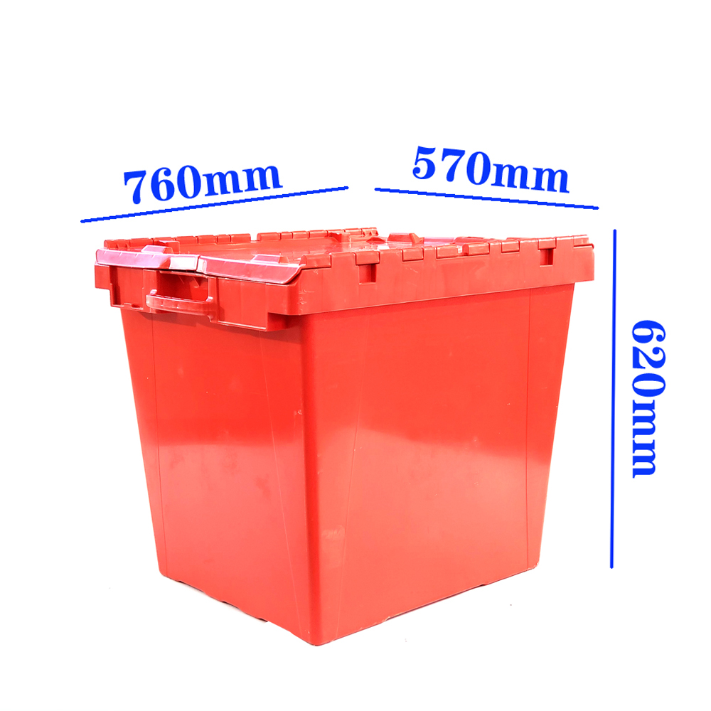 Attached Lid Stackable Plastic Milk Crates Vegetable Storage Industrial Handling
