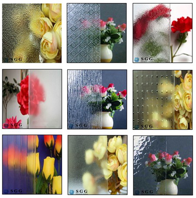 clear frosted patterned glass 4mm