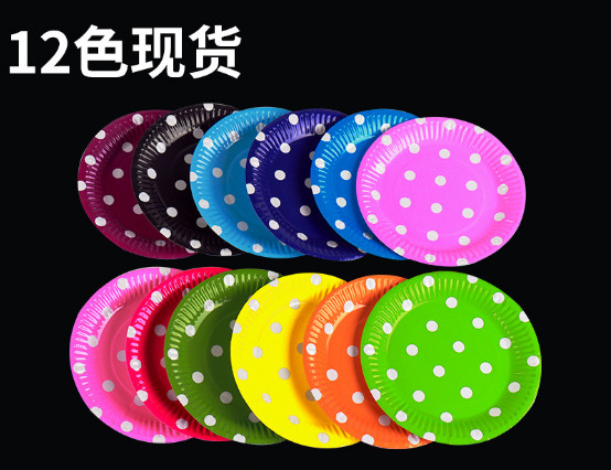 Disposable paper plate 5~10 inch BBQ birthday cake pan children DIY art drawing paper plate.