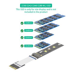 M.2 Key M to Key A+E Adapter with 10cm 15cm 25cm FPC Cables