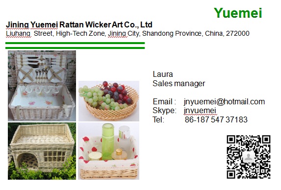 Wicker flower basket manufacturer factory with handle customised size