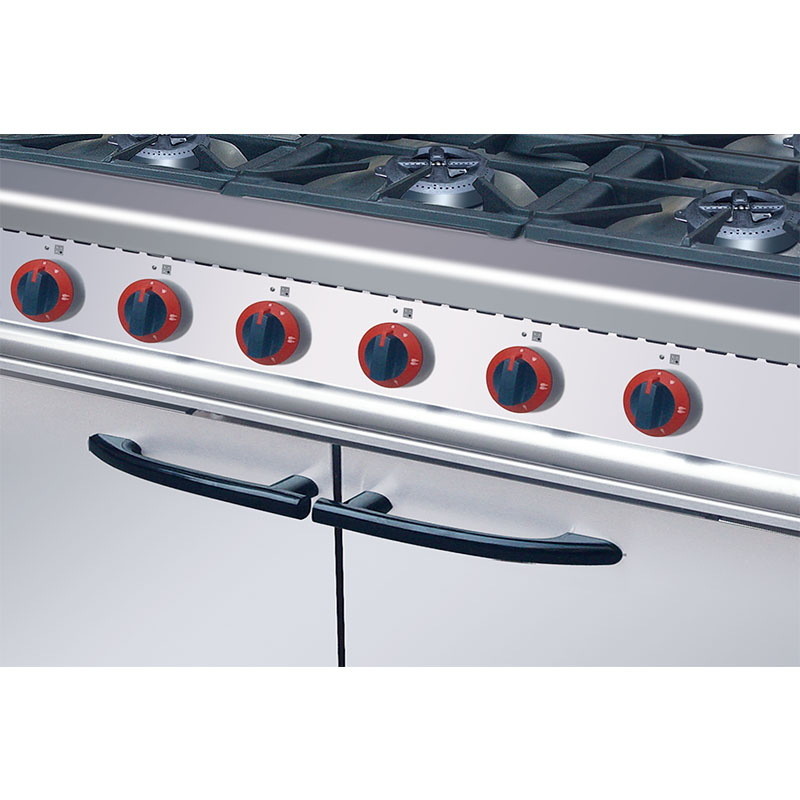 CE 6 Burner Gas Range Commercial Cooking Equipments With Cabinet