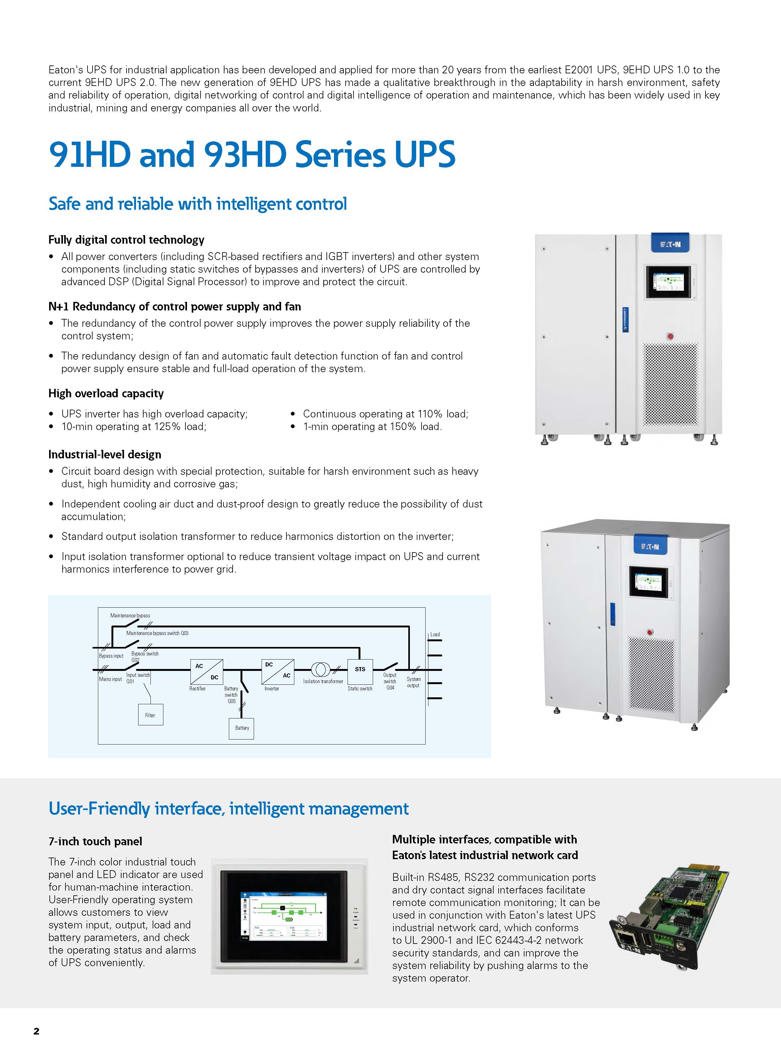Eaton 9EHD-31 EBM 400V 20kVA 20kW 30kVA 40kVA Industrial Online UPS Networking Power