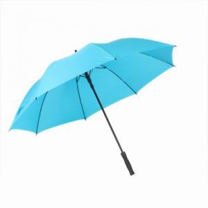 China Custom Automatic Golf Umbrella , Blue Pongee Fabric Storm Proof Golf Umbrella on sale