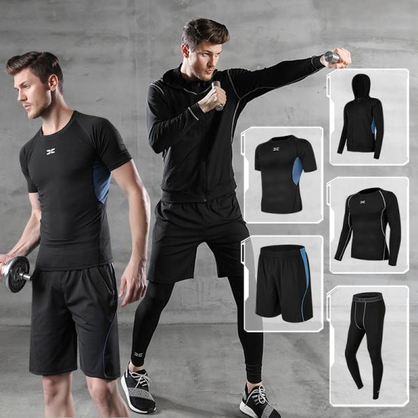Casual Men′s Fitness Sports Wear Shorts Quick Dry Tights Short Sleeve Training