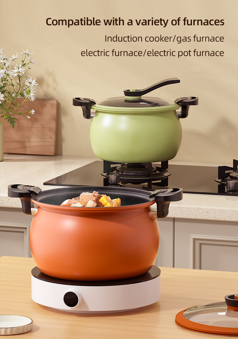 28cm Non Stick Kitchen Pressure Cooke Cast Iron Multifunction