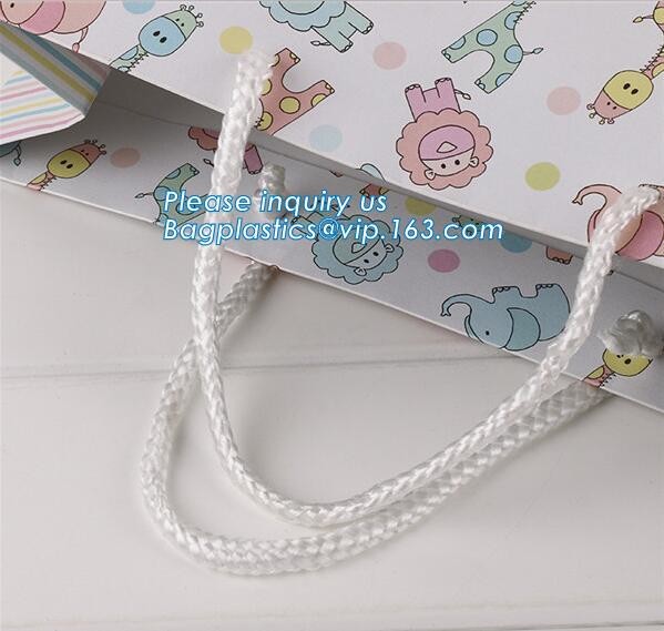 Luxury paper bags with handles Different Sizes,250gsm art paper shopping carrier bag custom printing with handle rope