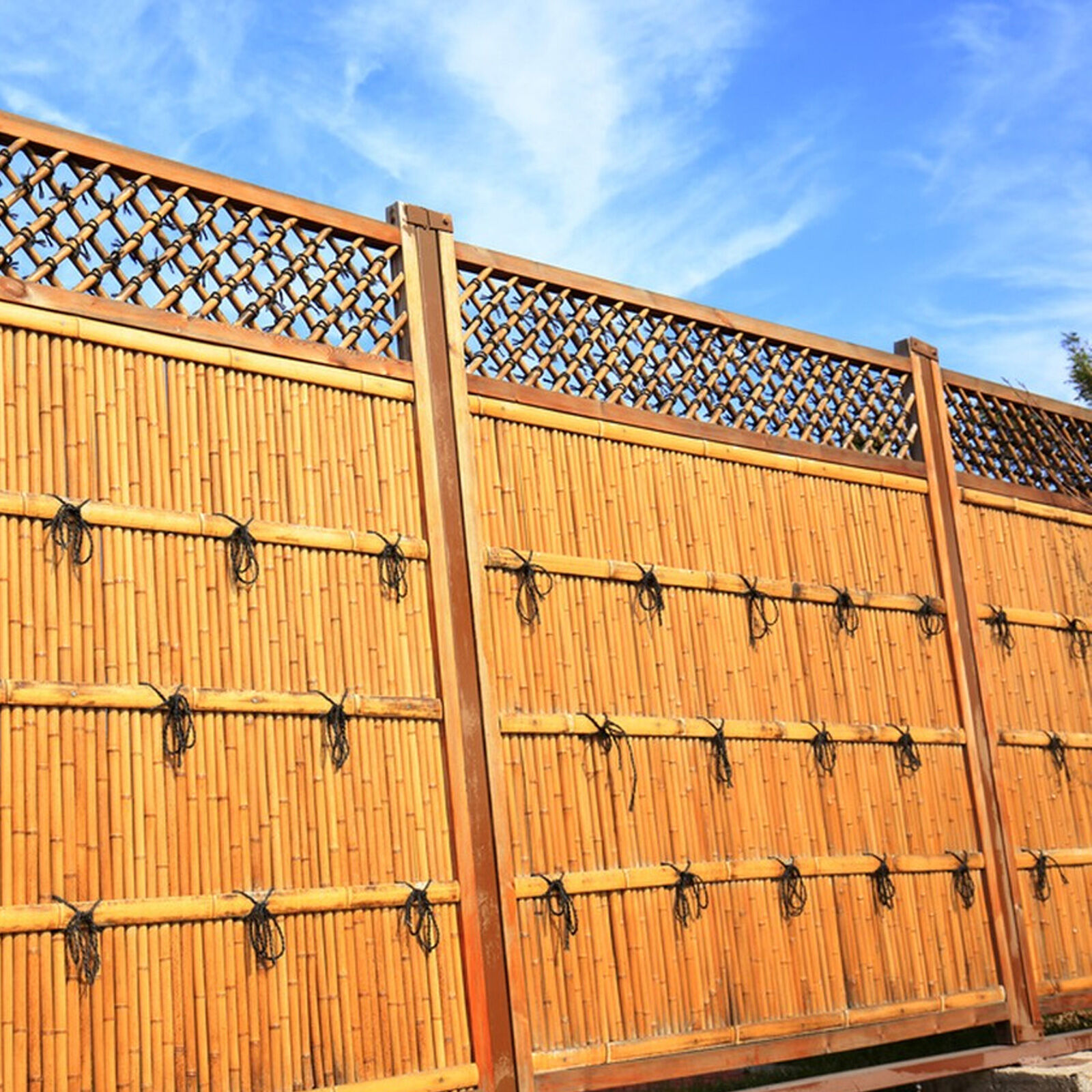 Natural Bamboo Slat Screening Eco-Friendly Privacy Slat Fence Bamboo Screen Panel Roll for Balcony