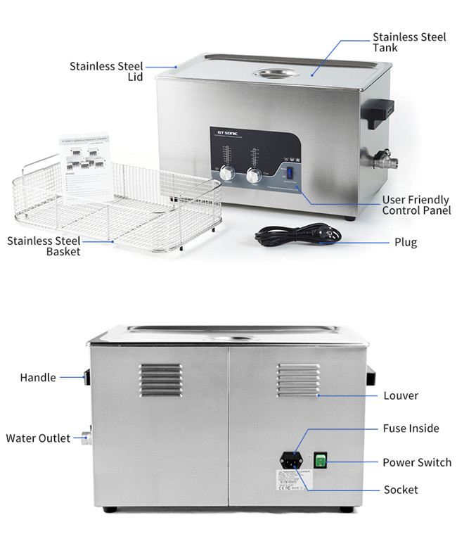 Dual Power Ultrasonic Parts Washer , Ultrasonic Fruit Vegetable Washer
