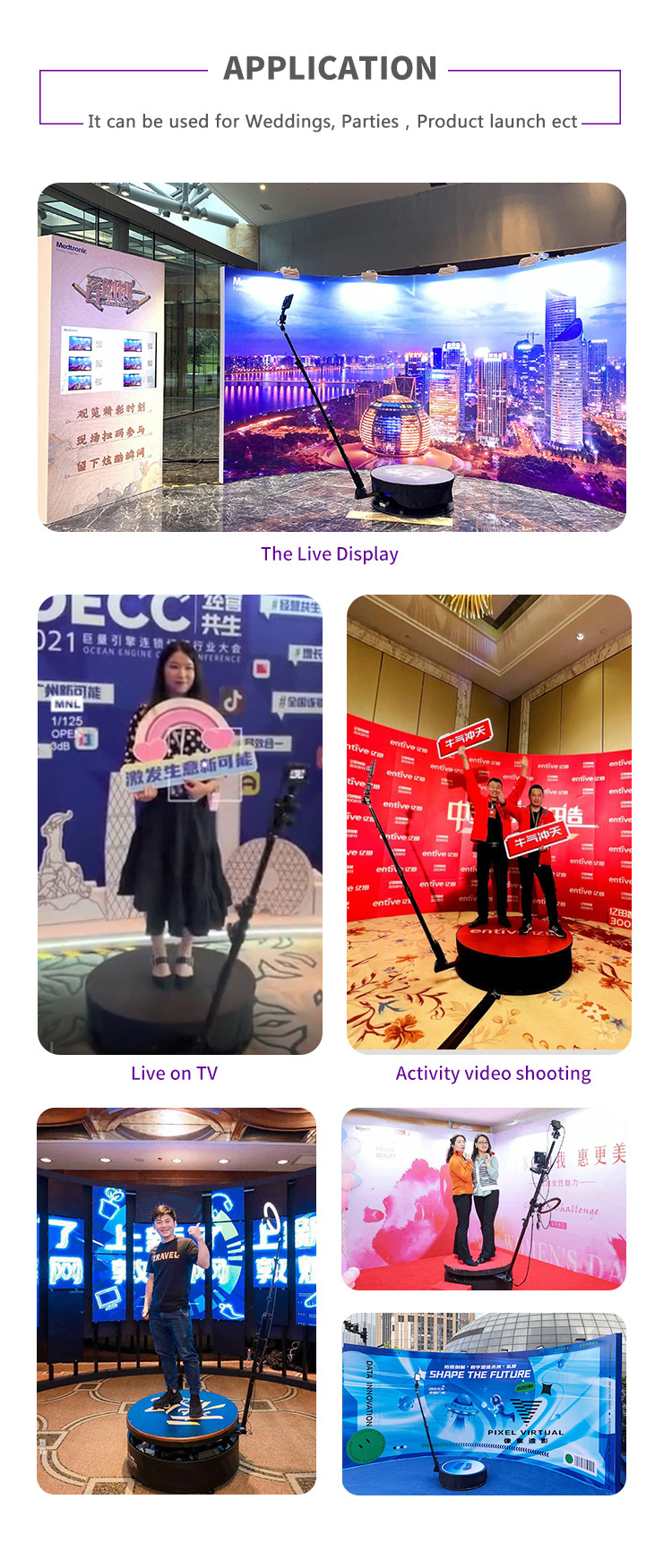 Ring Light LED 360 Photo Booth Slow Motion Rotating For Tiktok Live Stream