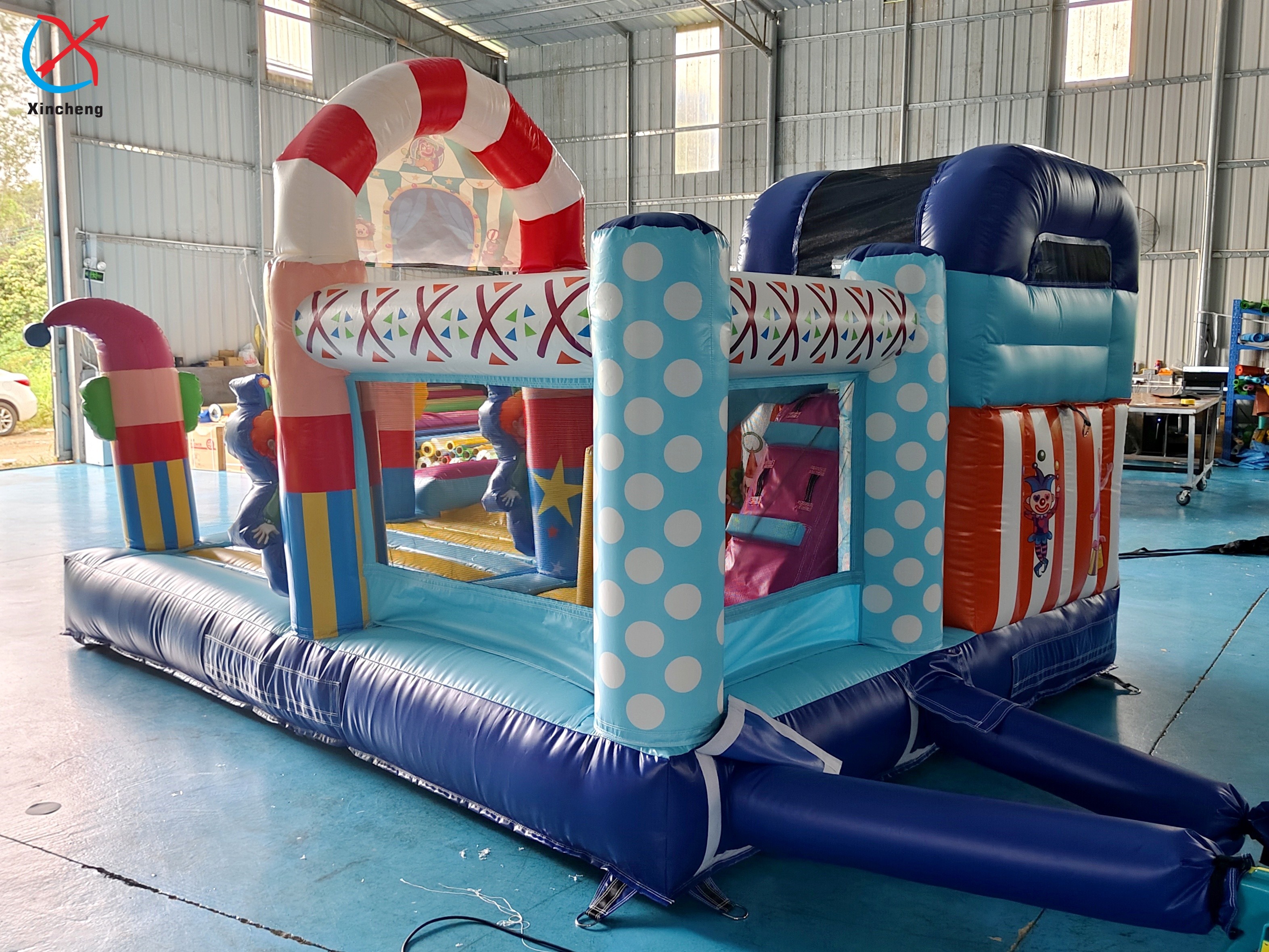 Factory Inflatable Colorful Candy Inflatable House And Slide Jumping Castle