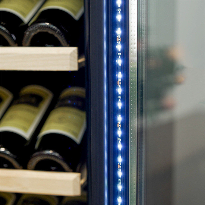 Intelligent Temperature-Controlled Multi-Tiered Black Wood Wine Cooler