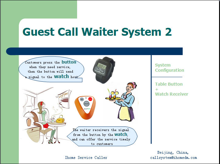 Hot equipment Russian Language Hotel ordering system quick call bell
