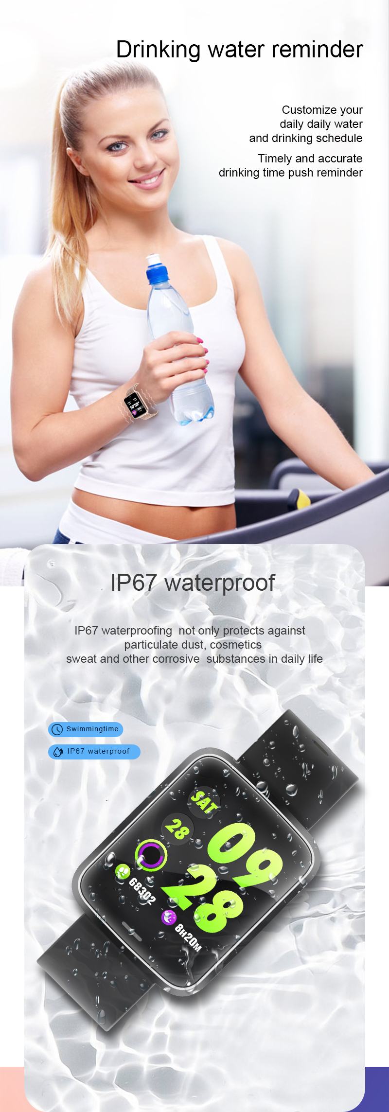 H19 smart watch ECG Ring Amazfit Gts Watch IP68 OEM RFID Silicone Wristband Temperature Instruments Detection Exercise