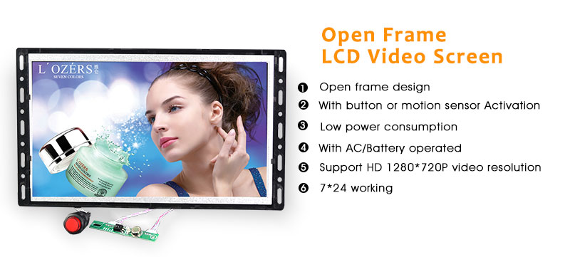 10.1" Full HD LCD Screen For Commercial Advertising Banner Display