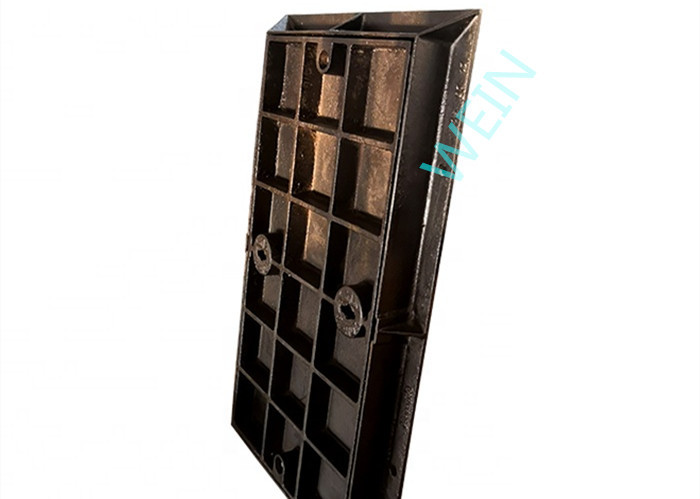 Double Seal Rectangular Manhole Cover 900mm Ductile Cast Iron Black Bitumen Painting