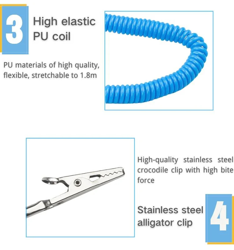Antistatic Wrist Strap Adjustable ESD Wristband Electrostatic Discharge Strap