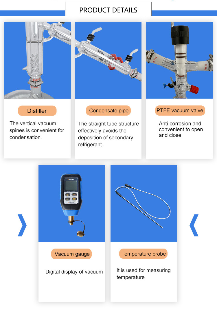 5L Vacuum Distillation Equipment Shortest Distillation Glassware Kit