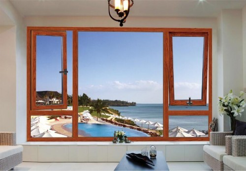 6063 -T5 Thermal Break Aluminum Profile Wood Clad Aluminum Windows