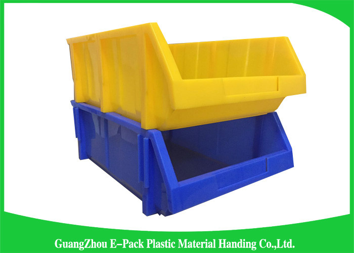 Shelf Wall Mounted Industrial Plastic Storage Boxes , Heavy Duty Plastic Stackable Bins