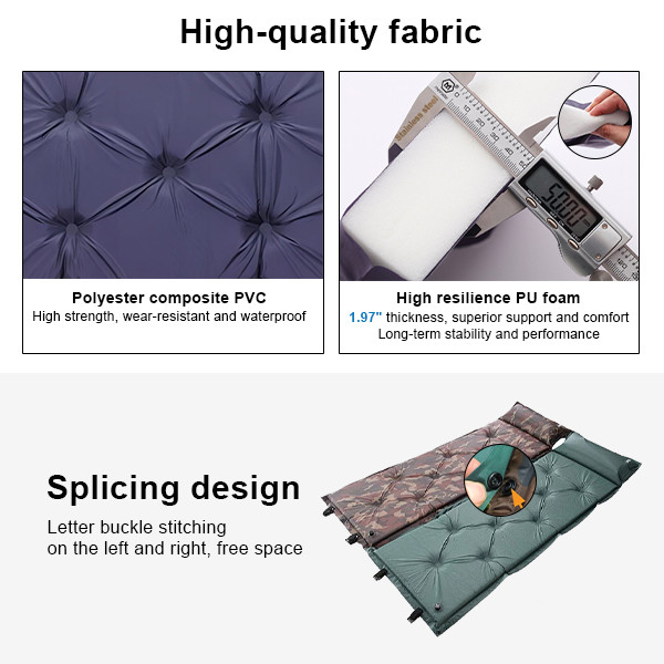 PVC Self Inflating Sleeping Pad 0.90kg Outdoor Inflatable Mattress For Camping