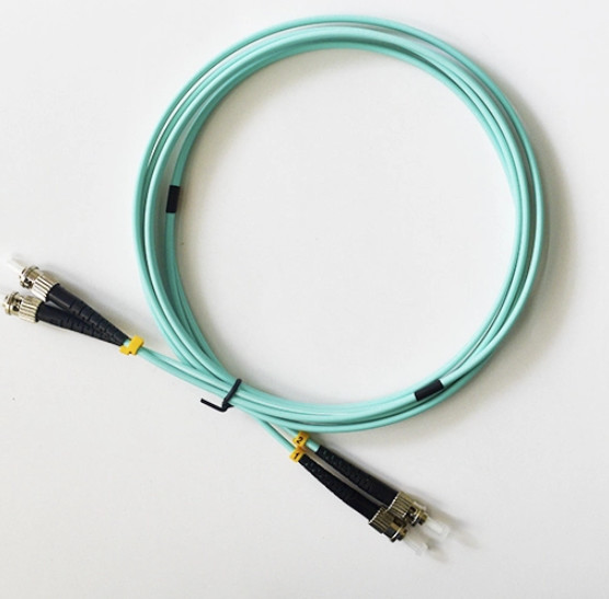 2M ST To ST Multimode Fiber Patch Cable AQUA Color For FTTH