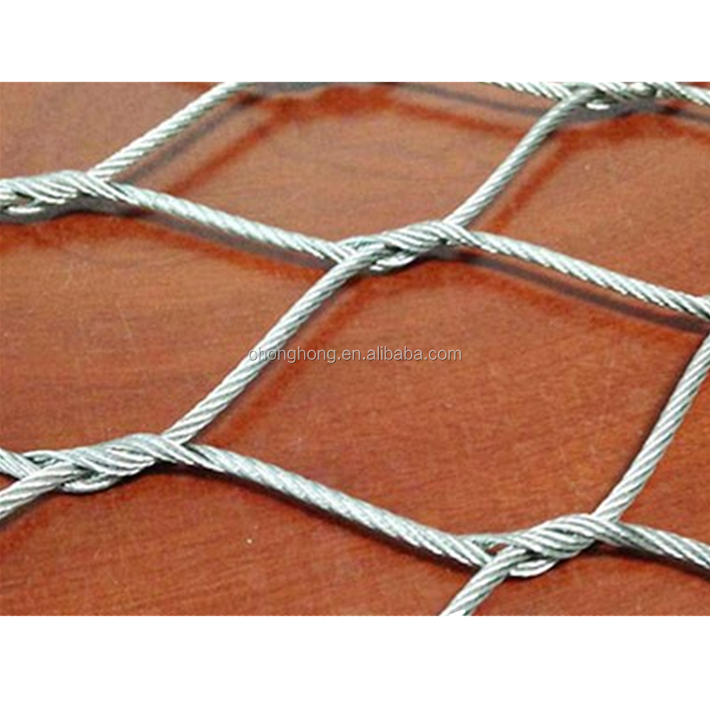 Woven Technique Stainless Steel Wire Rope Netting for Aviary Enclosure and Zoo Animal Cages
