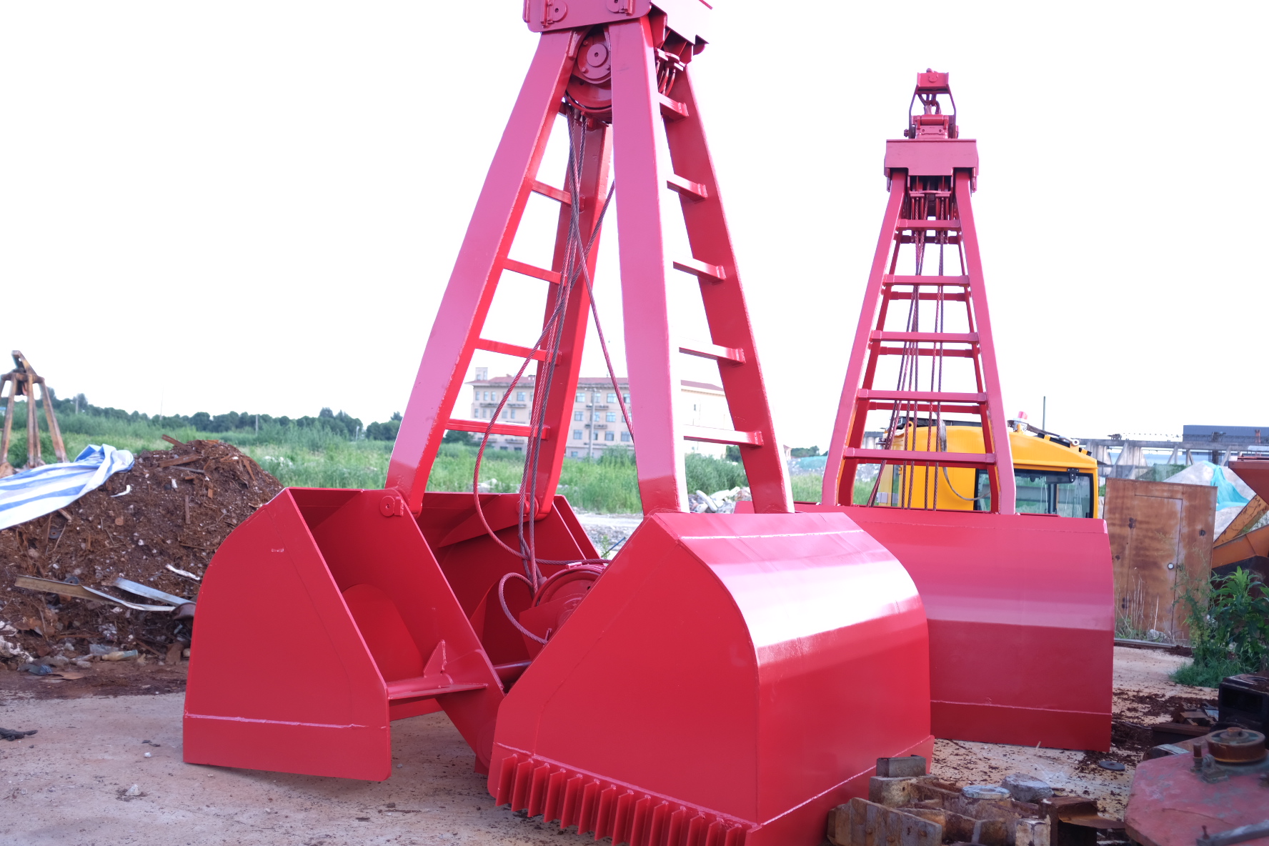 5cbm Red Color Mechanical BV Crane Grab Bucket
