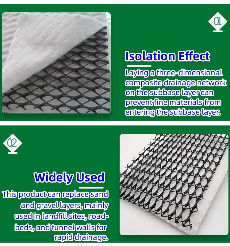 Water Draining Function Three-dimensional Composite Drainage Network for Railway 8mm