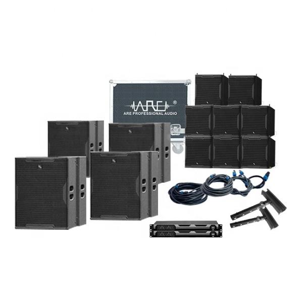 Quality ARE Audio Line Array Speaker PA System with Eight Single 10" Full Range and Four 18" Bandpass Subwoofers for sale