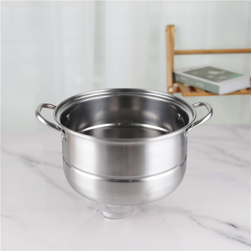 Two Layer Stainless Steel Steamer Pot With Handles Glass Lid
