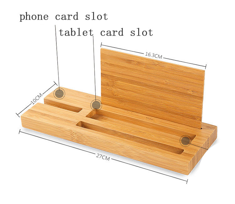 Carbonized bamboo phone stand tablet kickstand with a Pen holder for iphoneX 7plus for samsung S7 EDGE