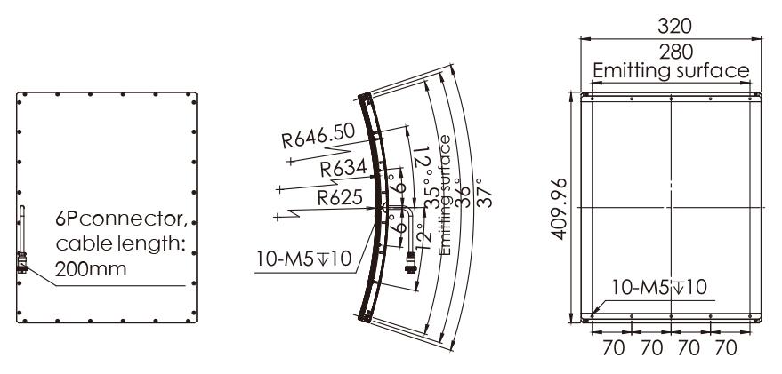 Special Curved 320mm Length Machine Vision Backlight For Liquid Level Gauging