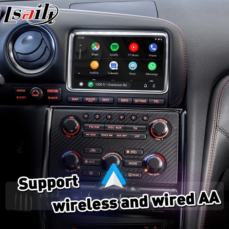 Lsailt Android Auto CP AA OEM Integration Video Interface Carplay for Nissan GTR GT-R R35 2011-2016