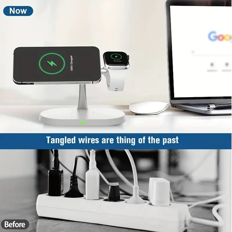 PD/QC Wireless Charger Compatible With Qi Smart Phone Airpod IWatch