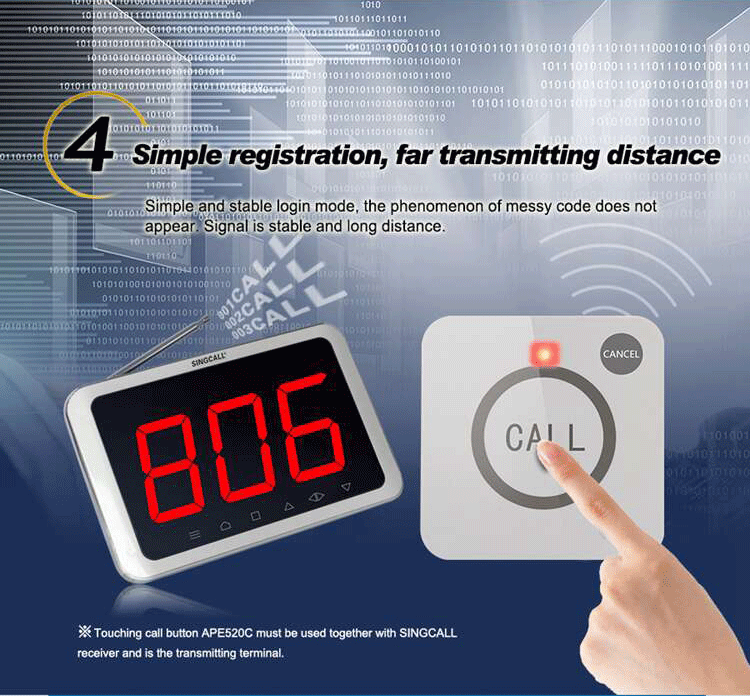 guest call waiter device fully waterproof hotel call bell