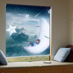 100% Polyester 3D Printed Roller Blinds Horizontal Eco Solvent Printing 280g/M2