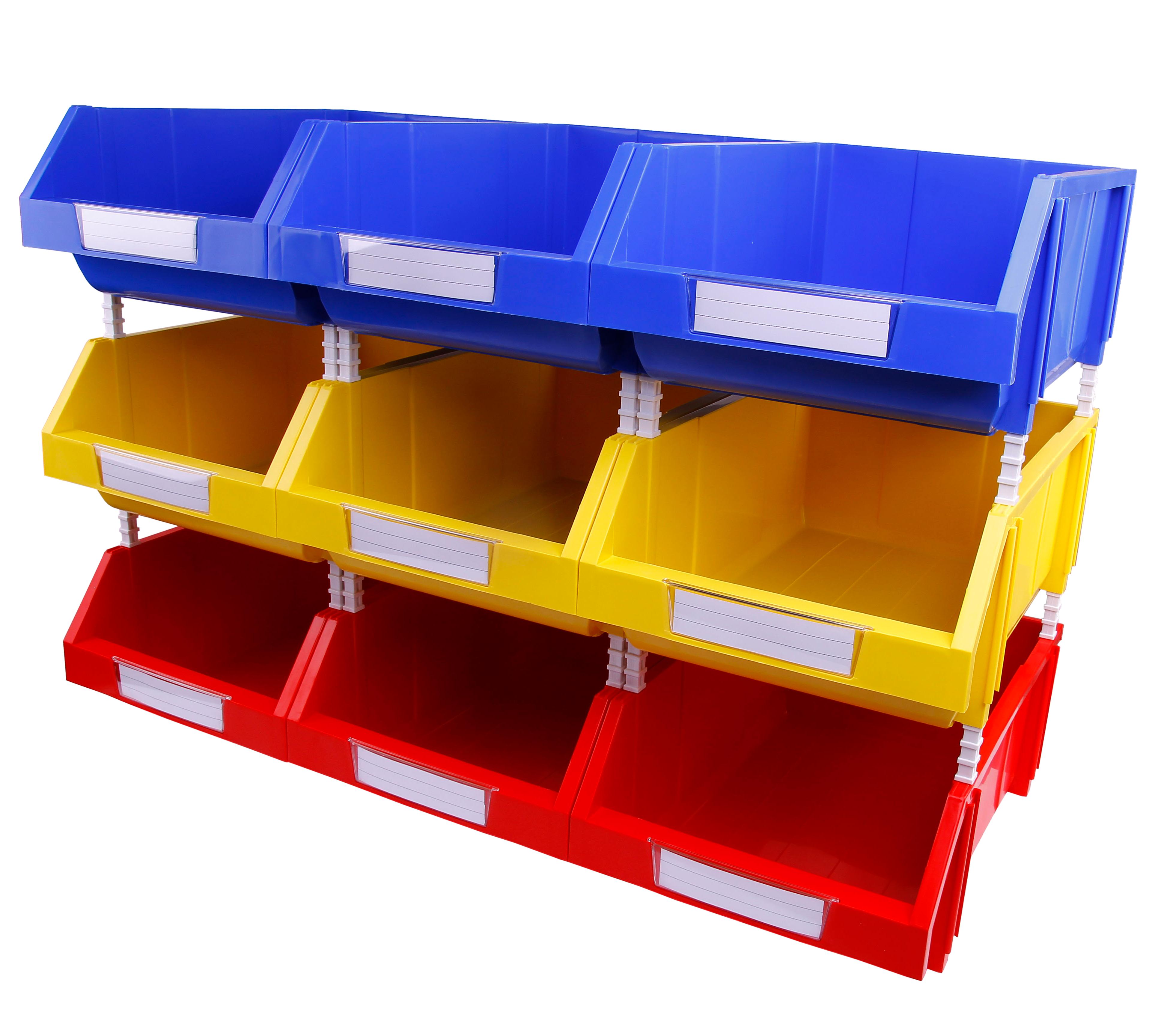 300x450x177mm Solid Box Style Back Hanging Stacking Shelf Bin for Storage Organizer