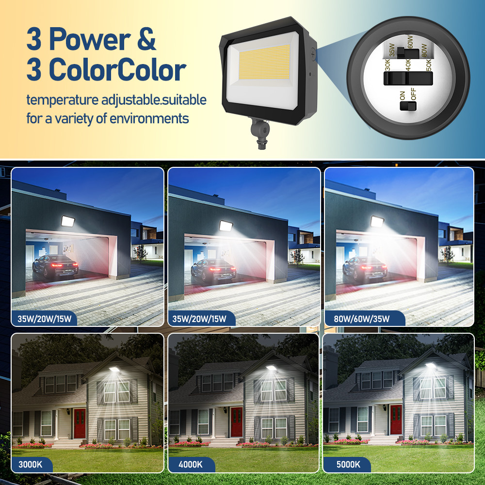 Outdoor Led Flood Light 150W 120W 100W 3CCT And 3Power Adjustable IP65 Waterproof