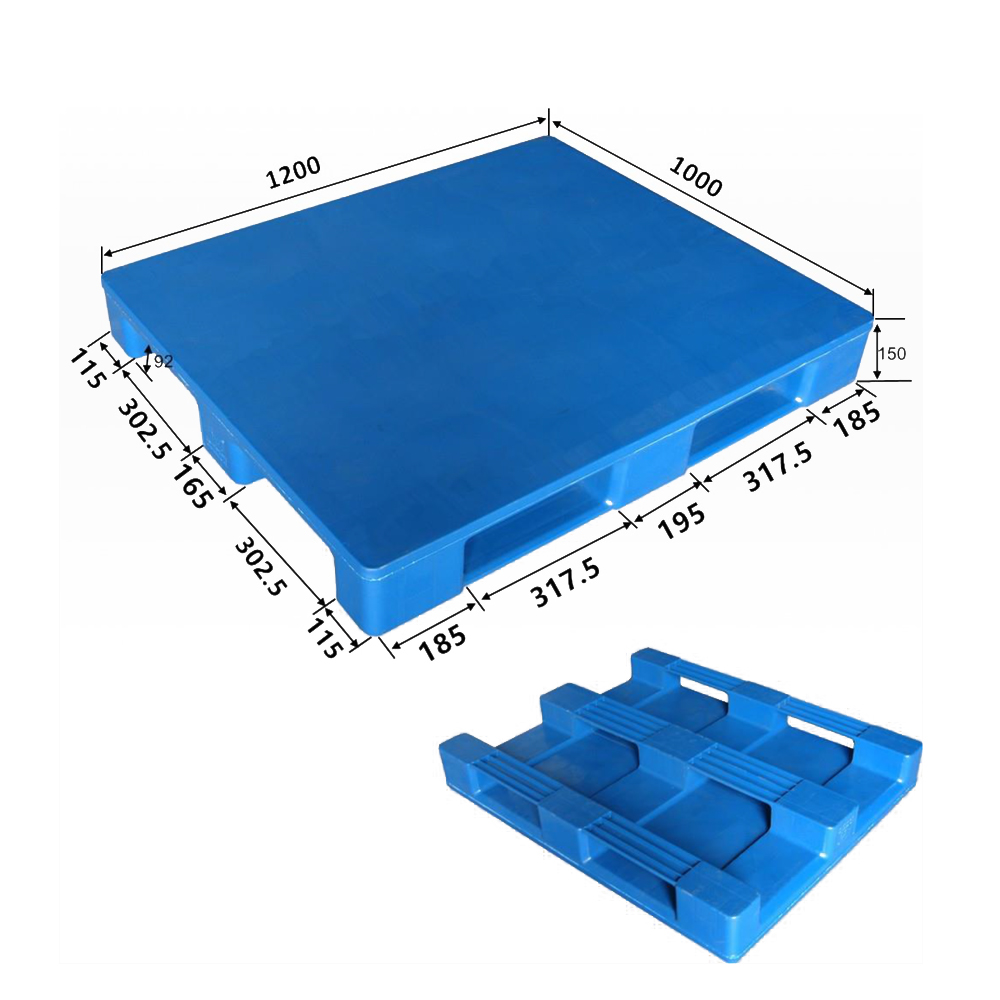 Rubber Pallet Iso Pvc Plastic Industry Pallet Blue or any Other Requested Color Promote List Nepal Size 1450 a 1200 a 150 Mm 1T