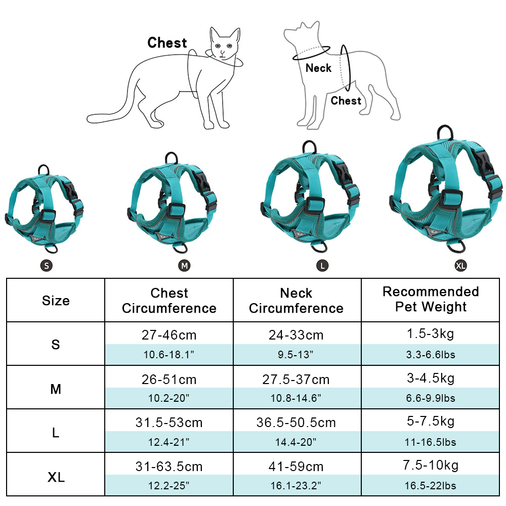 Polyester Reflective Pet Vest 1.5m Traction Leash Blue Dog Harness