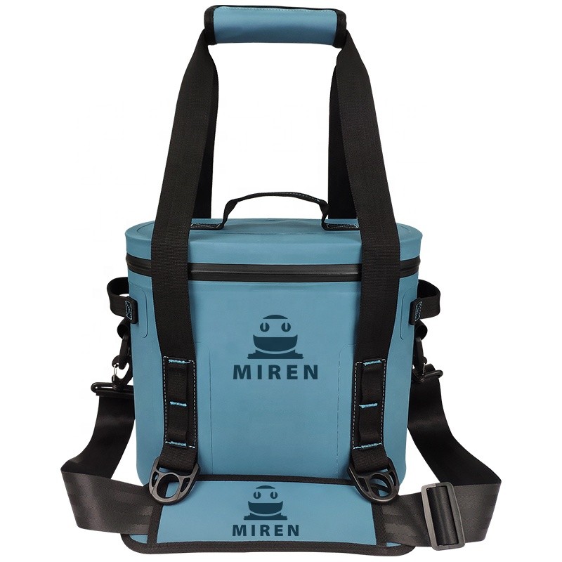 Blue Color 12 Can Cooler Bag , Soft Insulated Lunch Bag Waterproof For Picnic