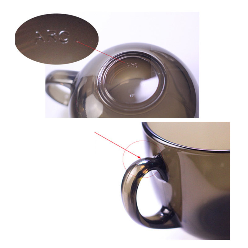 Simple 4mm Thick Grey Transparent Glass Saucer Set