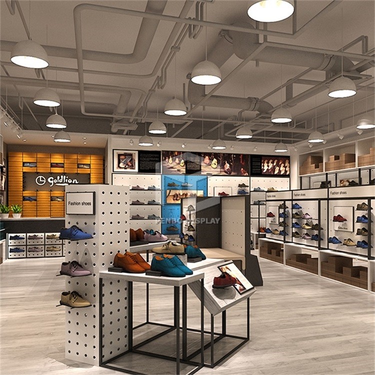 T5 LEDShoe Store Display Furniture Powder Coating Monomer Design